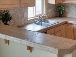 Ceramic countertop in the kitchen photo
