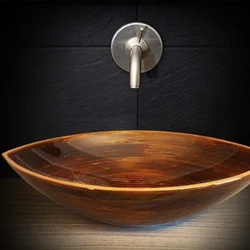 Wooden bathroom sink photo