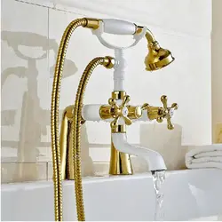 Golden bathroom faucets photo