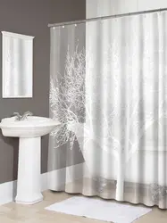 White curtains for the bathroom photo