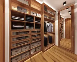 Dressing rooms in a wooden house photo