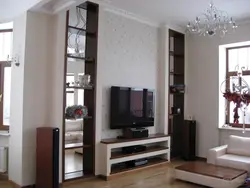 Narrow wardrobe in the living room photo
