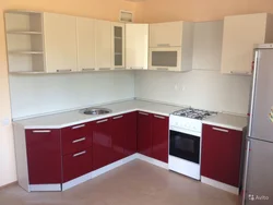 Photo of kitchen top red bottom