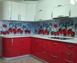 Photo Of Kitchen Top Red Bottom
