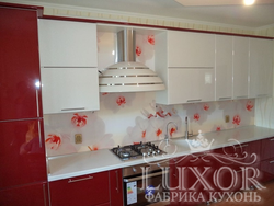 Photo of kitchen top red bottom