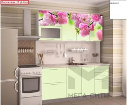 Кухни с рисунком цветов фото