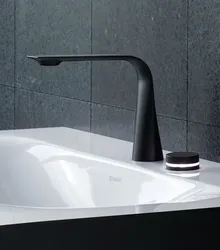 Black taps in the bathroom photo