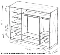Жатын бөлмесінің гардеробының фотосуреттерінің эскиздері
