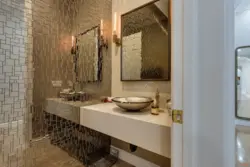 Bathtub with mirror wall photo