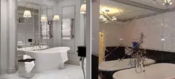 Ванна з люстраной сцяной фота