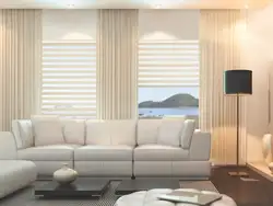 Curtains and blinds in the living room photo
