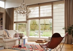 Curtains and blinds in the living room photo