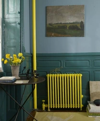 Black radiator in the kitchen photo