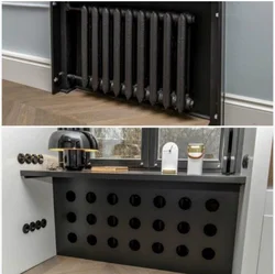 Black radiator in the kitchen photo