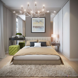Bed side view in bedroom photo