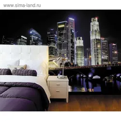 Bedroom photo wallpaper night cities photo