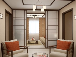 Bedroom with sliding partition photo