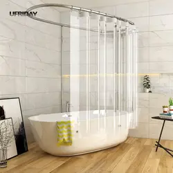 Bathtubs with plastic curtains photo