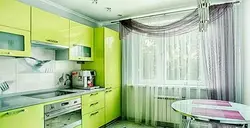 Green kitchen what kind of curtains photo