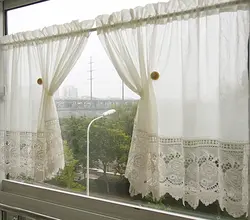 Шторы для кухни кружево фото