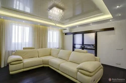 Rectangular ceiling in the living room photo