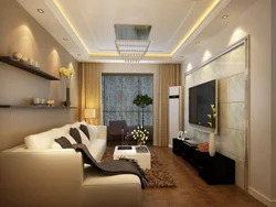 Rectangular ceiling in the living room photo