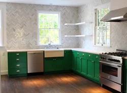 Kitchen with emerald countertop photo