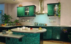 Kitchen with emerald countertop photo