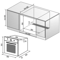 Oven dimensions for the kitchen photo