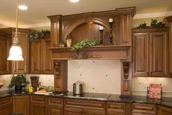 Wooden kitchens with hood photo