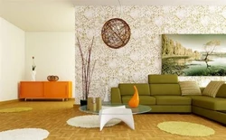Wallpaper for a sunny living room photo