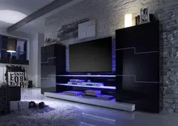 Cabinet lighting in the living room photo