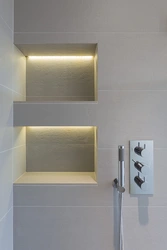 Bathroom shelf lighting photo