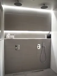 Bathroom shelf lighting photo