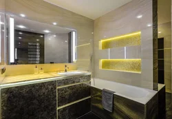 Bathroom shelf lighting photo