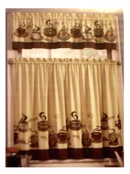 Curtains for kitchen coffee photo