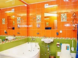 Bathroom tiles photo orange