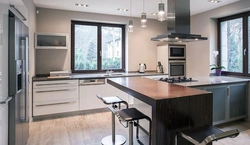 Photo of a kitchen with a large countertop