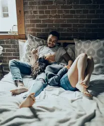 Photo of married couples in the bedroom