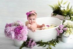 Photo of small baths with a flower