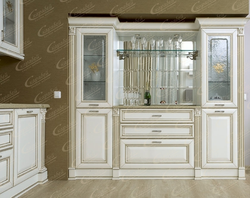 Kitchen with showcase white photo