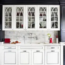 Kitchen with showcase white photo