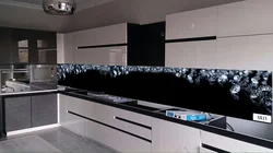 White kitchen glass apron photo