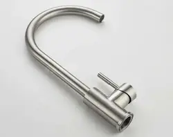 Stainless steel kitchen faucet photo