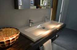 Long sink in the bathroom photo