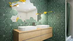 Bathroom tile leaves photo