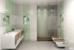 Bathroom tile leaves photo