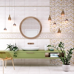Bathroom Tile Leaves Photo