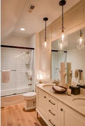 Hanging lamps in the bathroom photo