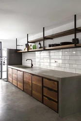 Mətbəx loft fotoşəkili üçün tutacaqlar